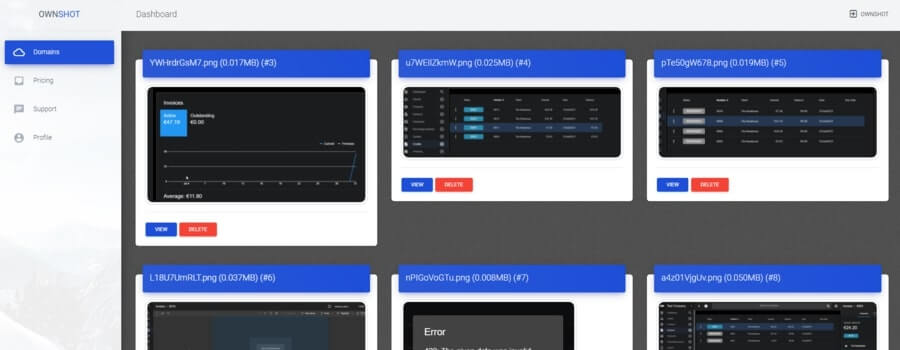 OwnShot Dashboard